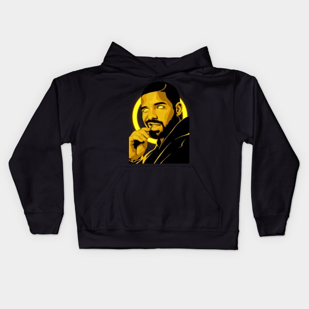 Drake rapper illustration Kids Hoodie by Heywids